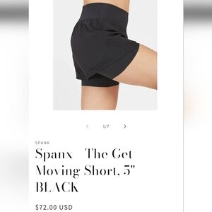 NWT Spanx The Get Moving Short 5"  SzS Black